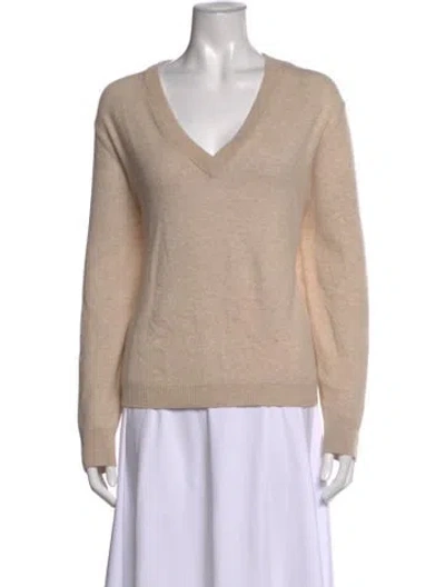 Pre-owned Jenni Kayne Cashmere V-neck Sweater In Neutrals