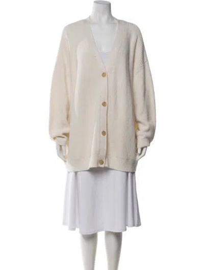 Pre-owned Jenni Kayne Cashmere V-neck Sweater In Neutrals