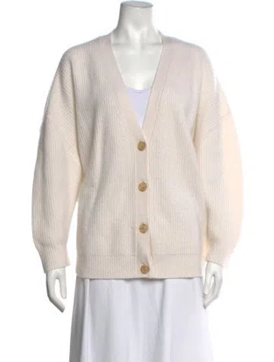 Pre-owned Jenni Kayne Cashmere V-neck Sweater In Neutrals