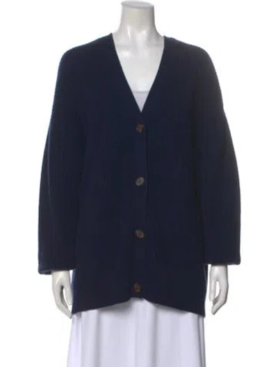 Pre-owned Jenni Kayne Cashmere V-neck Sweater W/ Tags In Blue