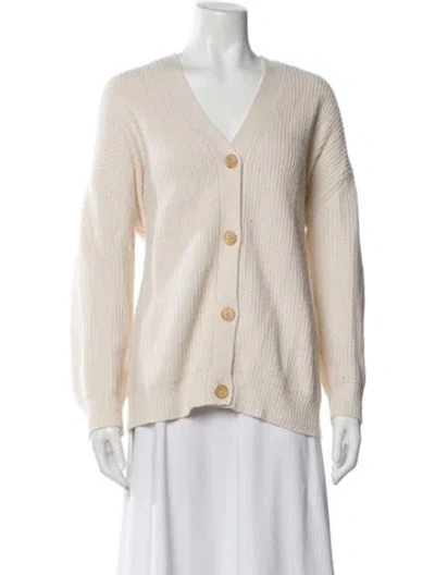 Pre-owned Jenni Kayne Cashmere V-neck Sweater In White