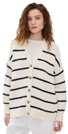 Jenni Kayne Chloe Striped Cardigan In Ivory/navy Stripe