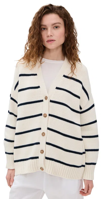 JENNI KAYNE CHLOE CARDIGAN IVORY/NAVY STRIPE