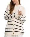 Jenni Kayne Chloe Striped Cardigan In Ivory/navy