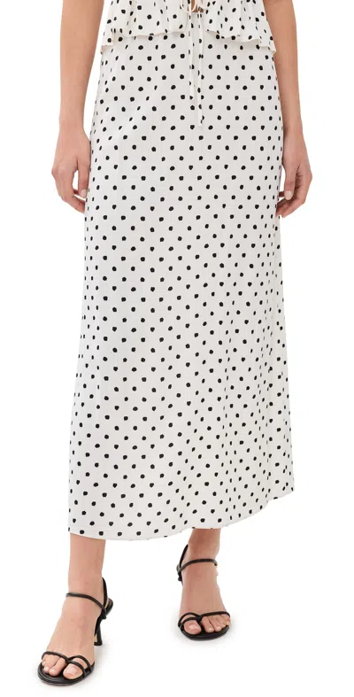 Jenni Kayne Cleo Slip Skirt Ivory Dot In White