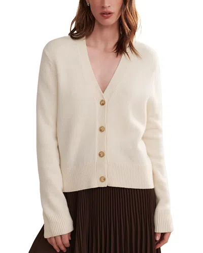 Jenni Kayne Colette Cashmere V Neck Cardigan Sweater In Ivory