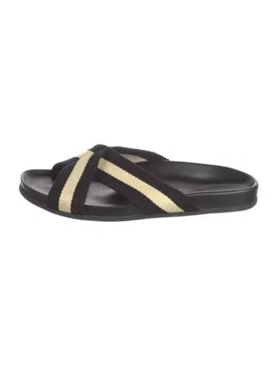 Pre-owned Jenni Kayne Colorblock Pattern Slides In Black