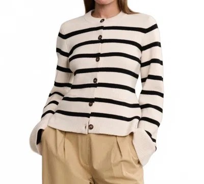 Jenni Kayne Cooper Long Sleeve Cardigan In Black In Neutral