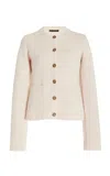 Jenni Kayne Cooper Wool Blend Crewneck Cardigan Sweater In Ivory