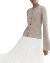 Jenni Kayne Cooper Wool Blend Crewneck Cardigan Sweater In Taupe