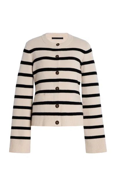Jenni Kayne Cooper Wool-cashmere Cardigan In Ivory/black