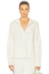 Jenni Kayne Cotton Cable Half Zip Sweater