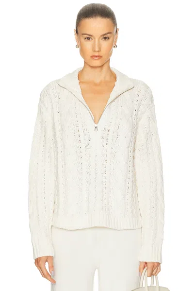 Jenni Kayne Cotton Cable Half Zip Sweater