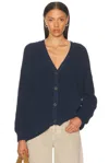 Jenni Kayne Cropped Cashmere Cocoon Cardigan Denim In Blue