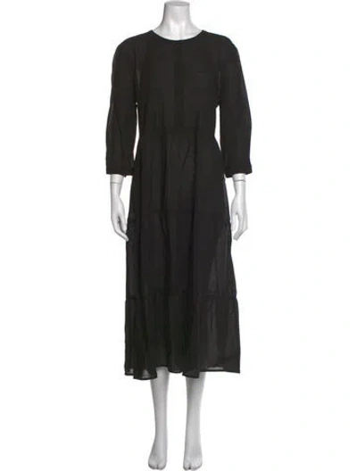 Pre-owned Jenni Kayne Crew Neck Long Dress In Black