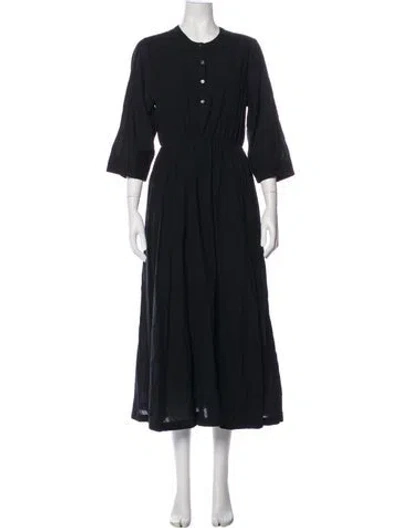 Pre-owned Jenni Kayne Crew Neck Long Dress In Blue