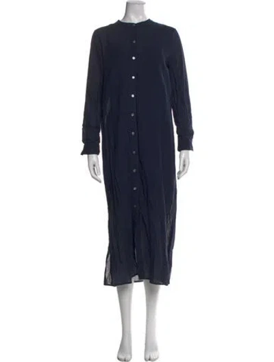 Pre-owned Jenni Kayne Crew Neck Long Dress In Blue