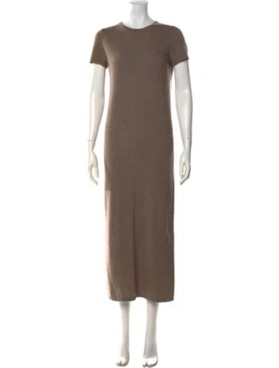 Pre-owned Jenni Kayne Crew Neck Long Dress In Brown/neutrals
