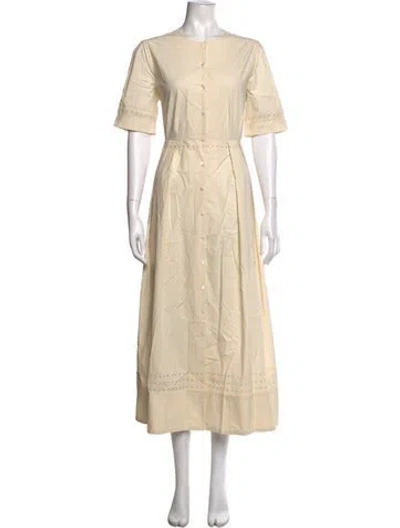 Pre-owned Jenni Kayne Crew Neck Long Dress In Neutrals