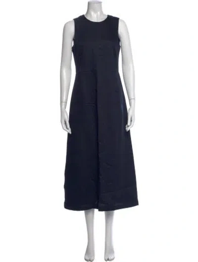 Pre-owned Jenni Kayne Crew Neck Long Dress W/ Tags In Blue