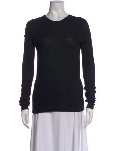 Pre-owned Jenni Kayne Crew Neck Long Sleeve Top In Black