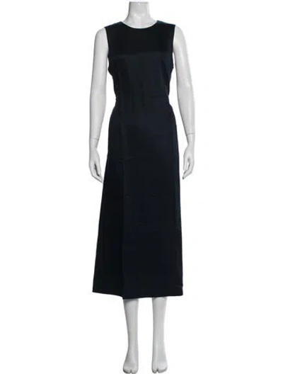 Pre-owned Jenni Kayne Crew Neck Midi Length Dress In Blue