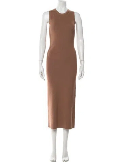 Pre-owned Jenni Kayne Crew Neck Midi Length Dress In Brown