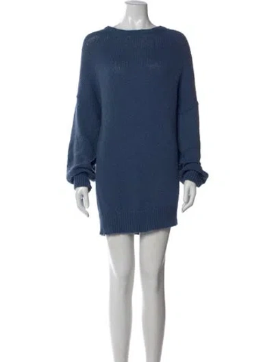 Pre-owned Jenni Kayne Crew Neck Mini Dress In Blue