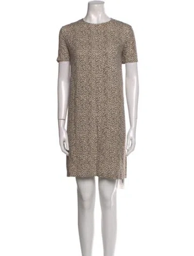 Pre-owned Jenni Kayne Crew Neck Mini Dress In Brown