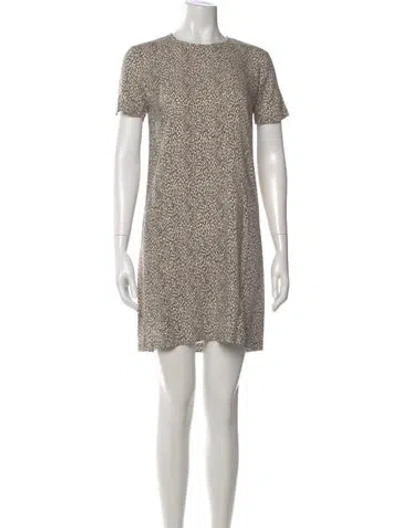 Pre-owned Jenni Kayne Crew Neck Mini Dress In Neutral
