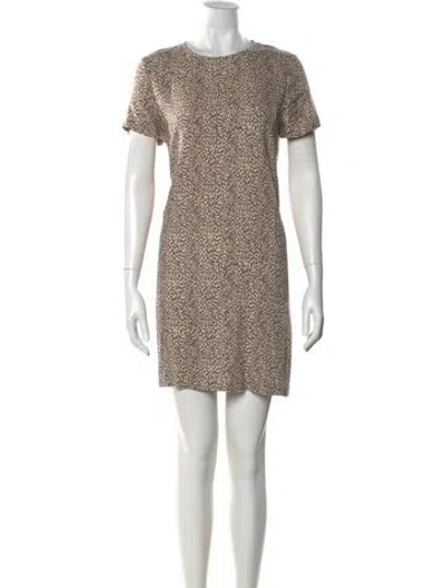 Pre-owned Jenni Kayne Crew Neck Mini Dress In Neutral