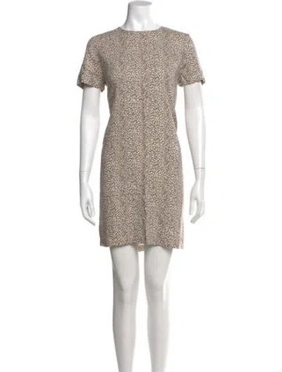 Pre-owned Jenni Kayne Crew Neck Mini Dress In Neutral