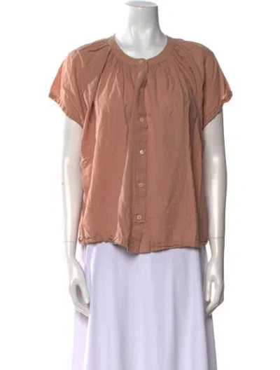 Pre-owned Jenni Kayne Crew Neck Short Sleeve Blouse In Neutral