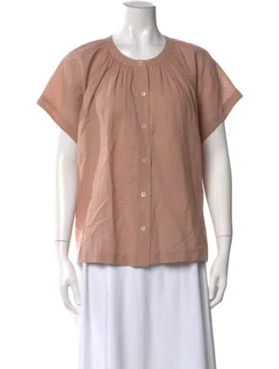 Pre-owned Jenni Kayne Crew Neck Short Sleeve Blouse In Neutral