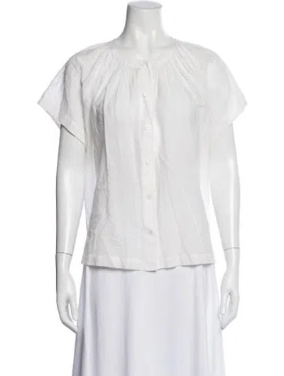 Pre-owned Jenni Kayne Crew Neck Short Sleeve Top In Neutral