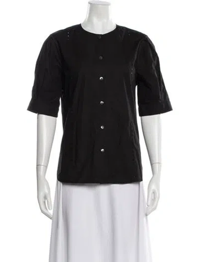 Pre-owned Jenni Kayne Crew Neck Three-quarter Sleeve Blouse In Gray