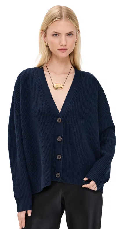 Jenni Kayne Cropped Cashmere Cocoon Cardigan Navy In Blue