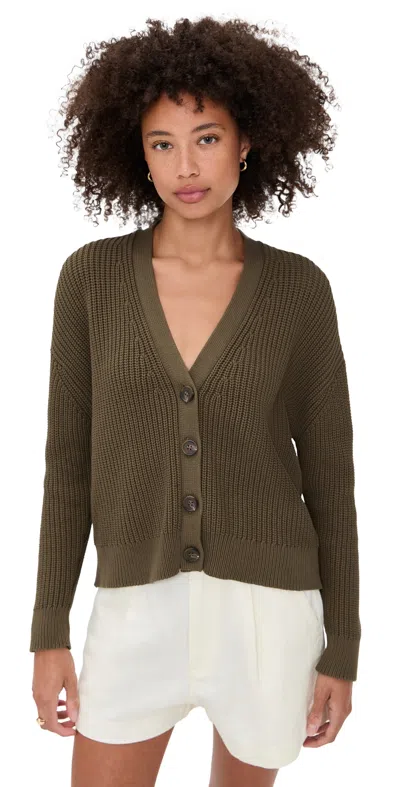 Jenni Kayne Cropped Cotton Cocoon Cardigan Olive In Green