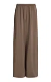 Jenni Kayne Demi Crepe Wide-leg Pants In Taupe
