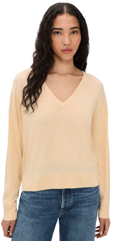 Jenni Kayne Dree V Neck Sweater Pale Yellow