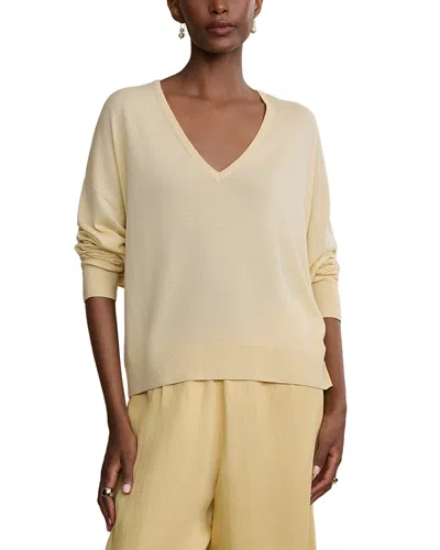 Jenni Kayne Dree V Neck Wool Sweater In Neutral