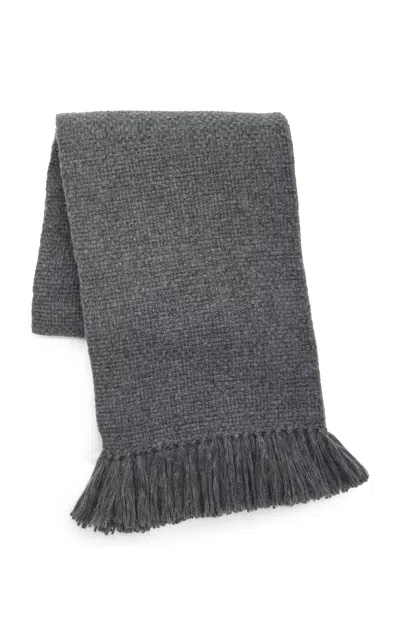 Jenni Kayne Exclusive Alpaca Basketweave Throw In Dark Grey