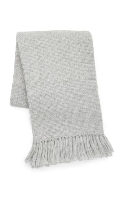Jenni Kayne Exclusive Alpaca Basketweave Throw In Light Grey