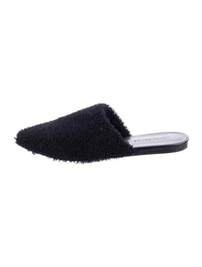 Pre-owned Jenni Kayne Faux Fur Mules In Black