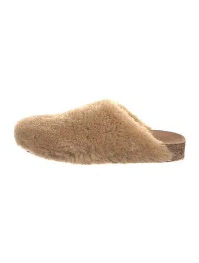 Pre-owned Jenni Kayne Faux Fur Mules In Brown