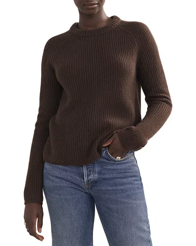 Jenni Kayne Fisherman Cashmere Crewneck Sweater In Brown