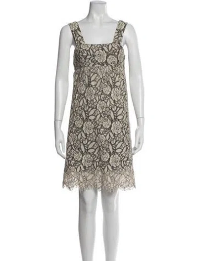 Pre-owned Jenni Kayne Floral Print Mini Dress In Neutrals