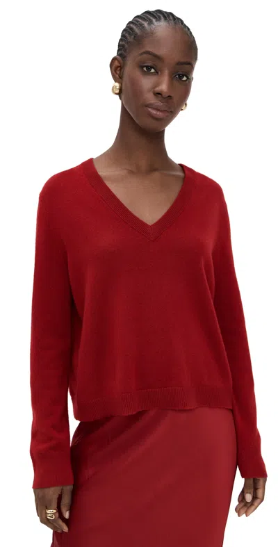 Jenni Kayne Flynn Cashmere Pullover Crimson In Red