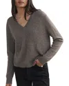 Jenni Kayne Flynn Cashmere V Neck Sweater In Gray
