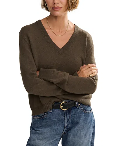 Jenni Kayne Flynn Cashmere V Neck Sweater In Greenstone